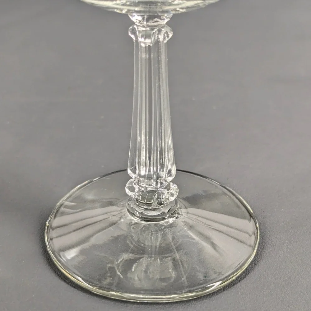 Vintage Clear Glass Fluted Stem Cocktail Coupe Champagne Glasses Set of 4